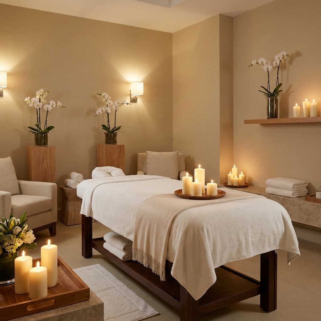 Luxurious spa treatment room